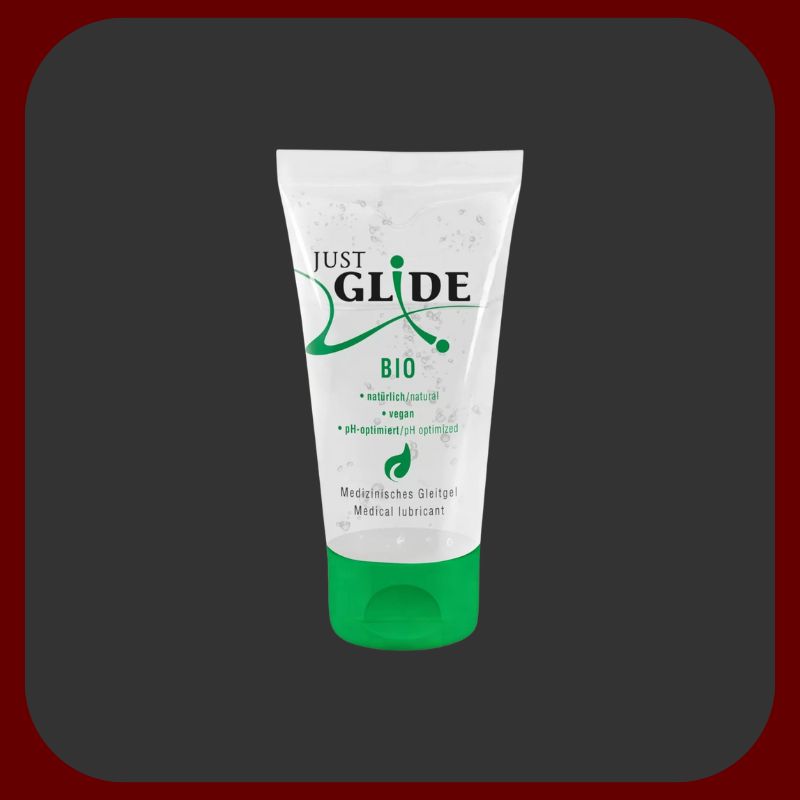 Just Glide BIO lubrikační gel na vodní bázi 50 ml, 200 ml, veganský, bez zápachu, bezpečný pro latexové kondomy.