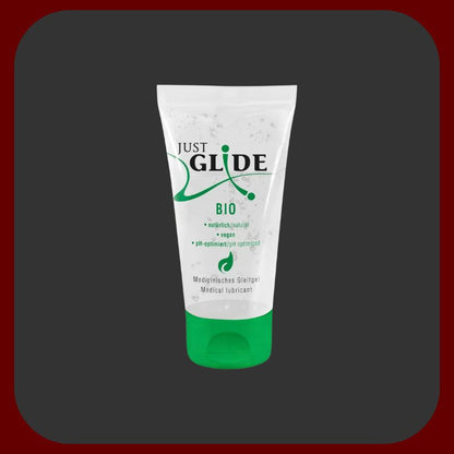 Just Glide BIO lubrikační gel na vodní bázi 50 ml, 200 ml, veganský, bez zápachu, bezpečný pro latexové kondomy.