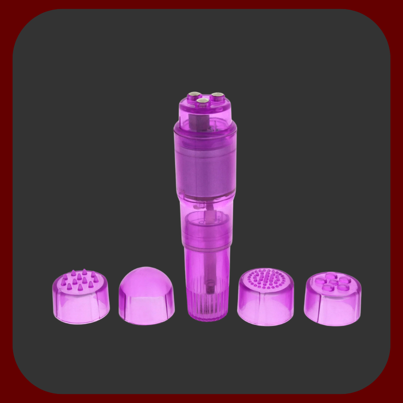 Kompaktní vibrátor na klitoris se 4 vyměnitelnými hlavicemi, intenzivní vibrace, ideální pro předehru i sólové hry.