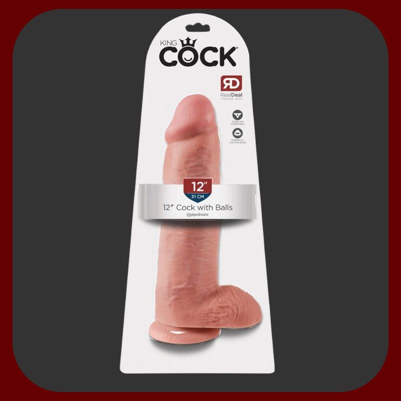 KING COCK 12 – gigantické tělové dildo 30 × 7,5 cm s realistickým vzhledem, výkonnou přísavkou a kompatibilitou se Strap-On – pro extrémní zážitky.