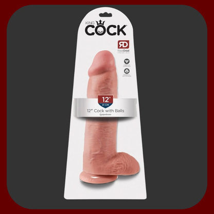 KING COCK 12 – gigantické tělové dildo 30 × 7,5 cm s realistickým vzhledem, výkonnou přísavkou a kompatibilitou se Strap-On – pro extrémní zážitky.