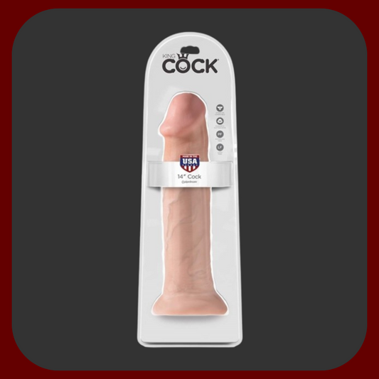 KING COCK 14 ultra realistické dildo GIGANT XXL (36 x 8 cm) s přísavkou pro hands-free potěšení, vyrobeno z kvalitní vinylové gumy, bez ftalátů.