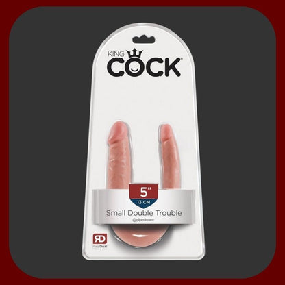 Realistické zakřivené dvojité dildo KING COCK s vaginální a anální částí, tělová barva, délka 30 cm
