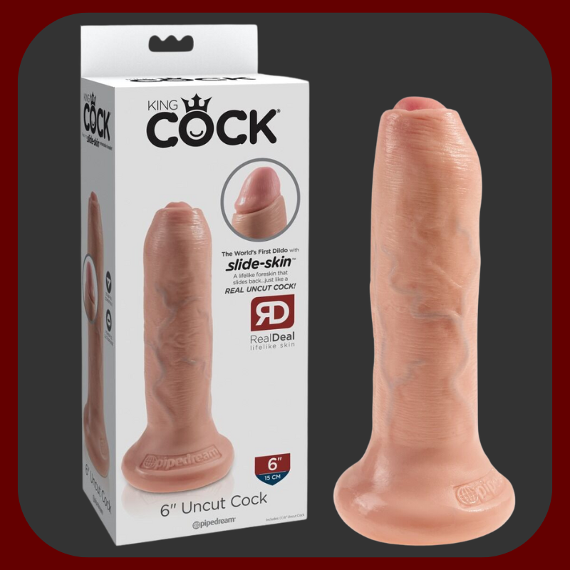 KING COCK 6” – realistické dildo s pohyblivou předkožkou a měkkým tělem. 17 cm dokonalého potěšení z USA. Přirozený zážitek na dosah ruky!