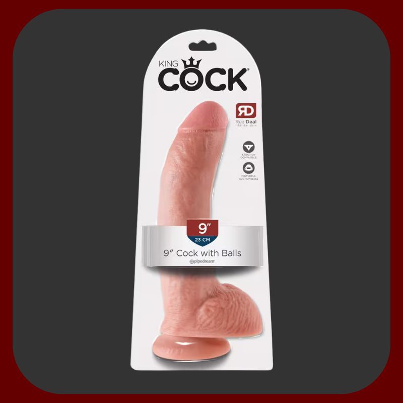 KING COCK 9 – tělové ultra realistické dildo 23 × 6 cm s výkonnou přísavkou, kompatibilní se Strap-On – ideální pro zkušené milovníky hluboké rozkoše