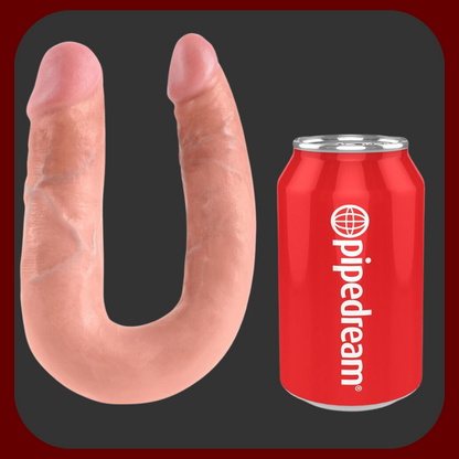 KING COCK ultra realistické dvojité vaginální i anální dildo 35 x 4 cm, flexibilní a přizpůsobivé, navržené pro dvojitou stimulaci, ideální pro solo i párové hrátky.