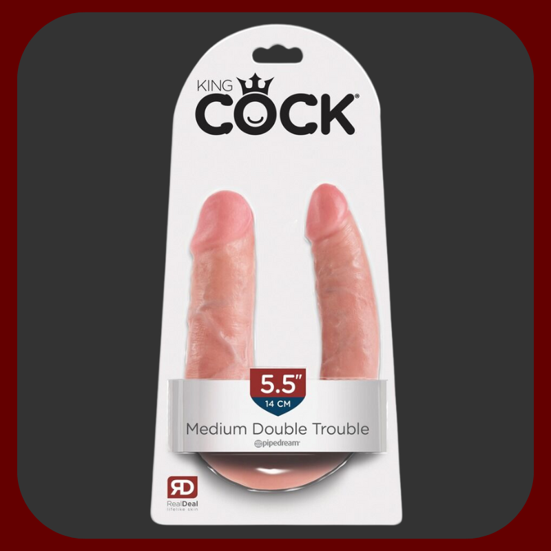 KING COCK ultra realistické dvojité vaginální i anální dildo 35 x 4 cm, flexibilní a přizpůsobivé, navržené pro dvojitou stimulaci, ideální pro solo i párové hrátky.