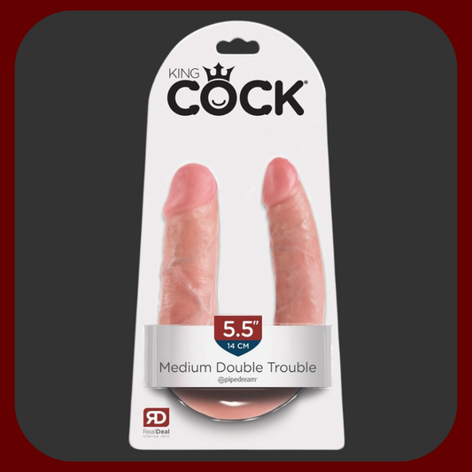 KING COCK ultra realistické dvojité vaginální i anální dildo 35 x 4 cm, flexibilní a přizpůsobivé, navržené pro dvojitou stimulaci, ideální pro solo i párové hrátky.