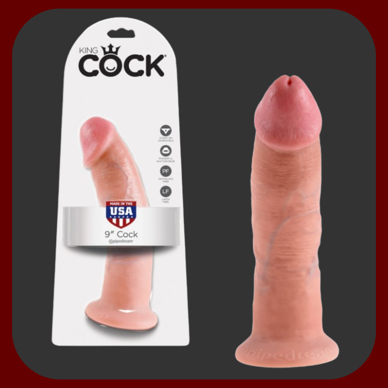 KING COCK ultra realistické dildo 23 x 5,5 cm, vyrobené v USA z prémiové vinylové gumy, s věrnými detaily pro maximální stimulaci bodu G a kompatibilitou se Strap-On postroji.