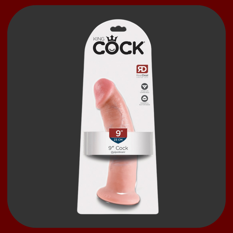KING COCK ultra realistické dildo 23 x 5,5 cm, vyrobené v USA z prémiové vinylové gumy, s věrnými detaily pro maximální stimulaci bodu G a kompatibilitou se Strap-On postroji.