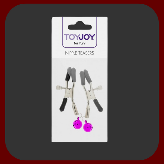 Kovové svorky na bradavky s rolničkami, nastavitelná intenzita, ideální pro BDSM a stimulaci bradavek.