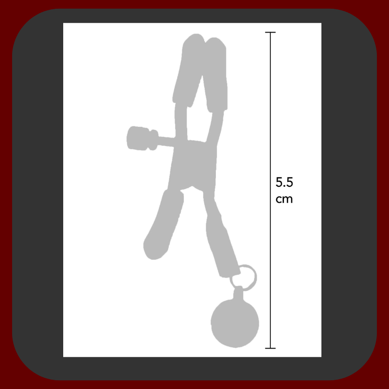 Kovové svorky na bradavky s rolničkami, nastavitelná intenzita, ideální pro BDSM a stimulaci bradavek.
