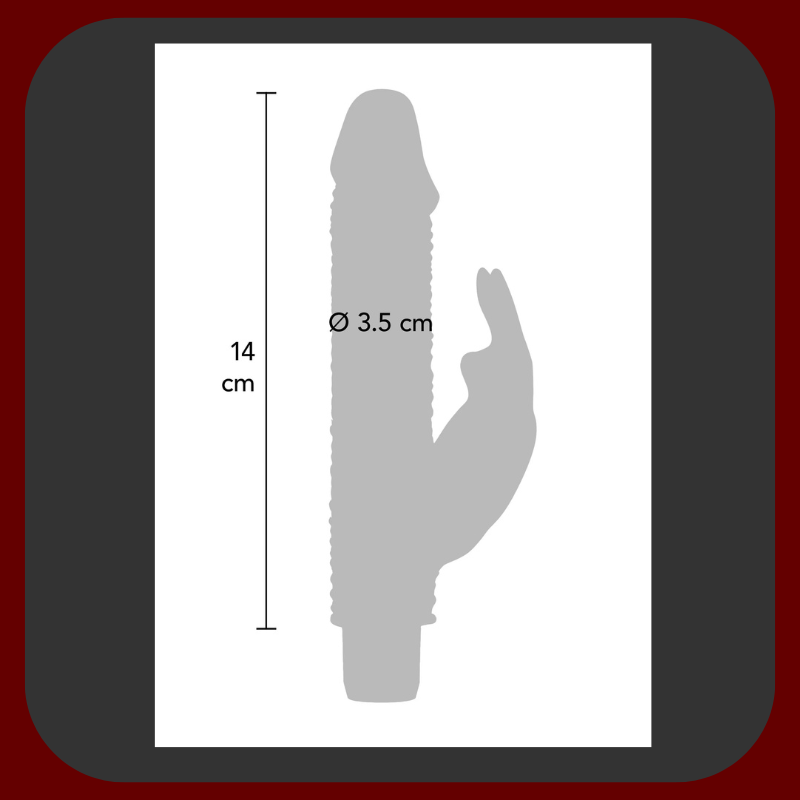 Králičí extra stimulační vibrátor KNOBBLY WOBBLY 20x3,5 cm s 9 režimy vibrací a rotací pro intenzivní orgasmus.