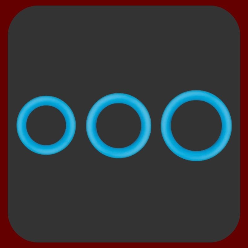 Modrý silikonový kroužek na penis s průměrem 5,5 cm, vysoce pružný a hypoalergenní pro lepší erekci a delší výdrž.