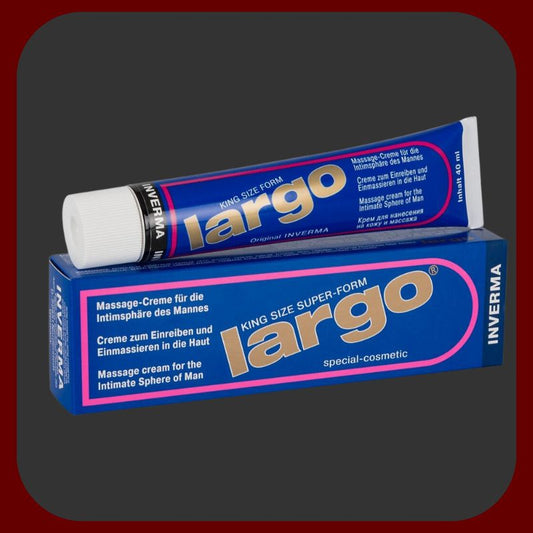 Largo masážní krém na zlepšení erekce a prodloužení výdrže penisu v tubičce o objemu 40 ml.