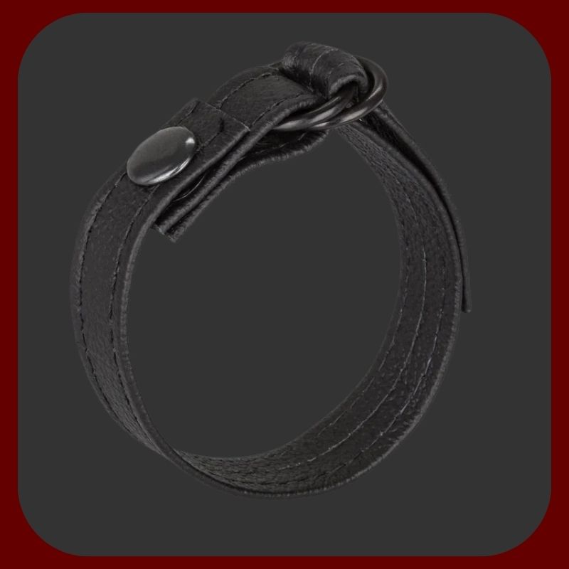 Luxusní černý erekční kroužek z pravé kůže s nastavitelným průměrem až 8 cm, délka 26 cm – stylový a funkční doplněk pro muže – EROSIANA