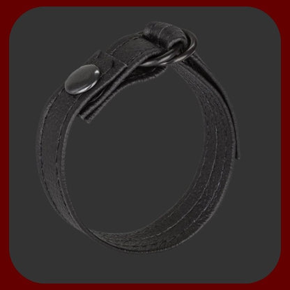 Luxusní černý erekční kroužek z pravé kůže s nastavitelným průměrem až 8 cm, délka 26 cm – stylový a funkční doplněk pro muže – EROSIANA