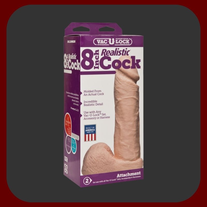 Tělové realistické dildo Doc Johnson 20 × 5 cm s výraznými žilkami, varlaty a kompatibilitou se systémem Vac-U-Lock – pro hluboké a smyslné potěšení.