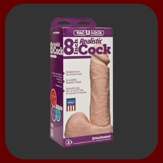 Tělové realistické dildo Doc Johnson 20 × 5 cm s výraznými žilkami, varlaty a kompatibilitou se systémem Vac-U-Lock – pro hluboké a smyslné potěšení.