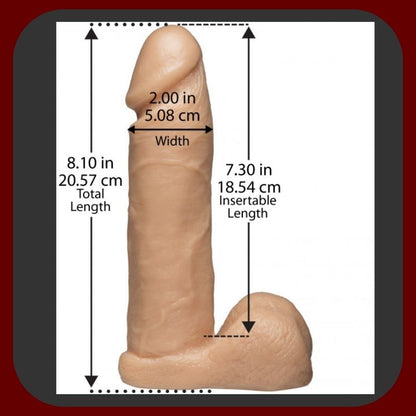 Tělové realistické dildo Doc Johnson 20 × 5 cm s výraznými žilkami, varlaty a kompatibilitou se systémem Vac-U-Lock – pro hluboké a smyslné potěšení.