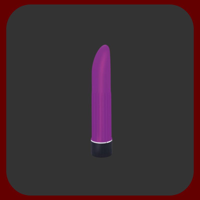 Mini nylonový vibrátor fialové barvy s nastavitelnou rychlostí, délka 13,5 cm.