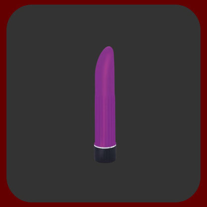 Mini nylonový vibrátor fialové barvy s nastavitelnou rychlostí, délka 13,5 cm.