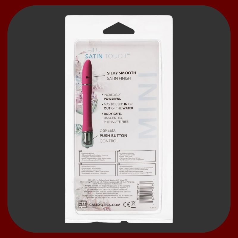 Růžový mini vibrátor LULU Satin Touch s hladkým povrchem a zakřiveným hrotem pro stimulaci bodu G, délka 15 cm.
