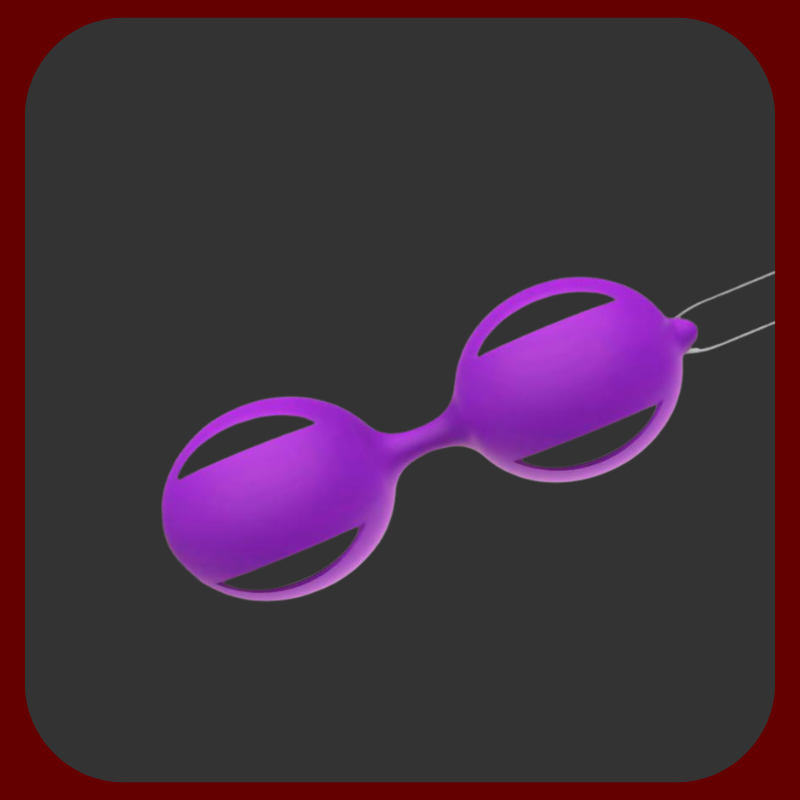 Fialové oscilující vaginální kuličky Misha z čistého silikonu o rozměrech 10 x 3,5 cm, ideální pro trénink pánevního dna a diskrétní stimulaci.