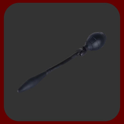 Černé nafukovací dildo z prémiového silikonu s pumpičkou, délka 25 cm, nafouknutelný průměr až 35 cm – EROSIANA