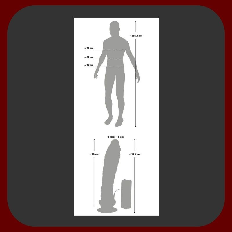 Nafukovací panák Gary s černými vlasy a odnímatelným vibrujícím penisem, délka 20,5 cm, realistický erotický společník s ústy a análním otvorem – EROSIANA