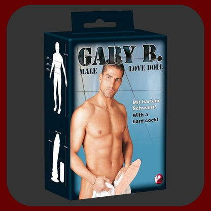 Nafukovací panák Gary s černými vlasy a odnímatelným vibrujícím penisem, délka 20,5 cm, realistický erotický společník s ústy a análním otvorem – EROSIANA