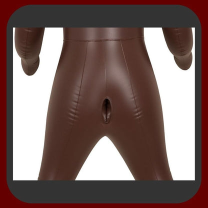 Černá nafukovací panna Anča 160 cm s realistickými otvory úst, vagíny a análu, detailní 3D obličej a černé vlasy – EROSIANA