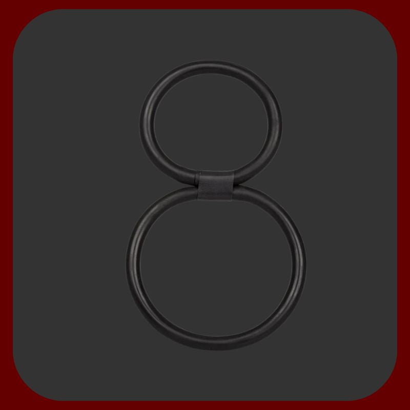 Luxusní černý nastavitelný erekční kroužek z PVC s rychlospojkou pro pevnější erekci a komfortní nošení.