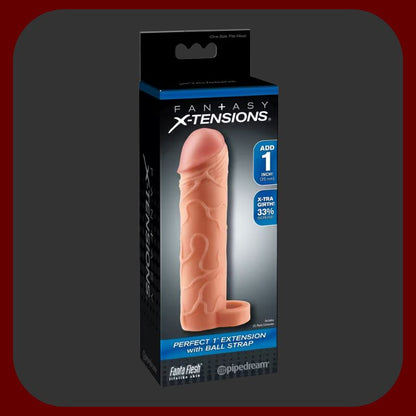 Tělový návlek na penis s kroužkem na varlata z materiálu FantaFlesh s realistickým povrchem a výrazným žilkováním