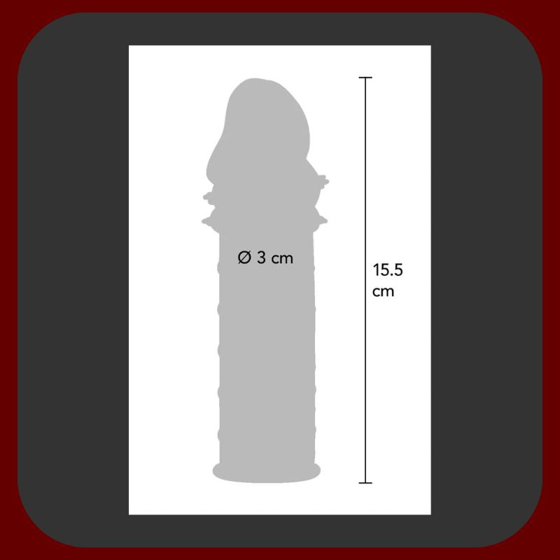 Průhledný elastický návlek na penis s texturovaným povrchem pro prodloužení a zvětšení penisu