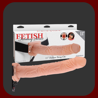 Nositelný dutý Strap-On pro muže s postrojem, realistický design, tělová barva, nastavitelný pás do 130 cm, ideální pro delší výdrž a intenzivní stimulaci.