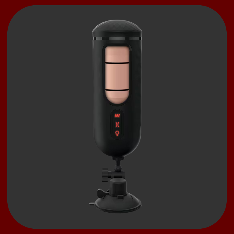 Masturbační vagína pro muže z řady PDX Elite, 24 x 8 cm, vibrační a sací účinky s přísavkou, vyrobeno z Fanta Flesh pro realistický pocit.