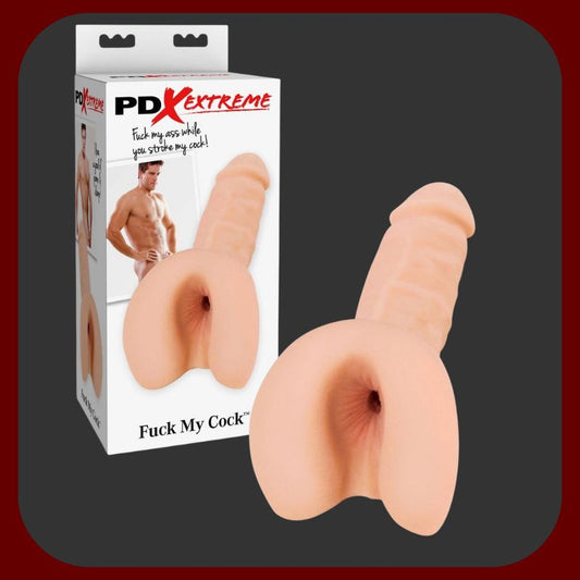 PDX masturbátor a návlek na penis v realistickém análním tvaru, tělová barva, délka 20 cm, vyrobený z elastického TPR materiálu.