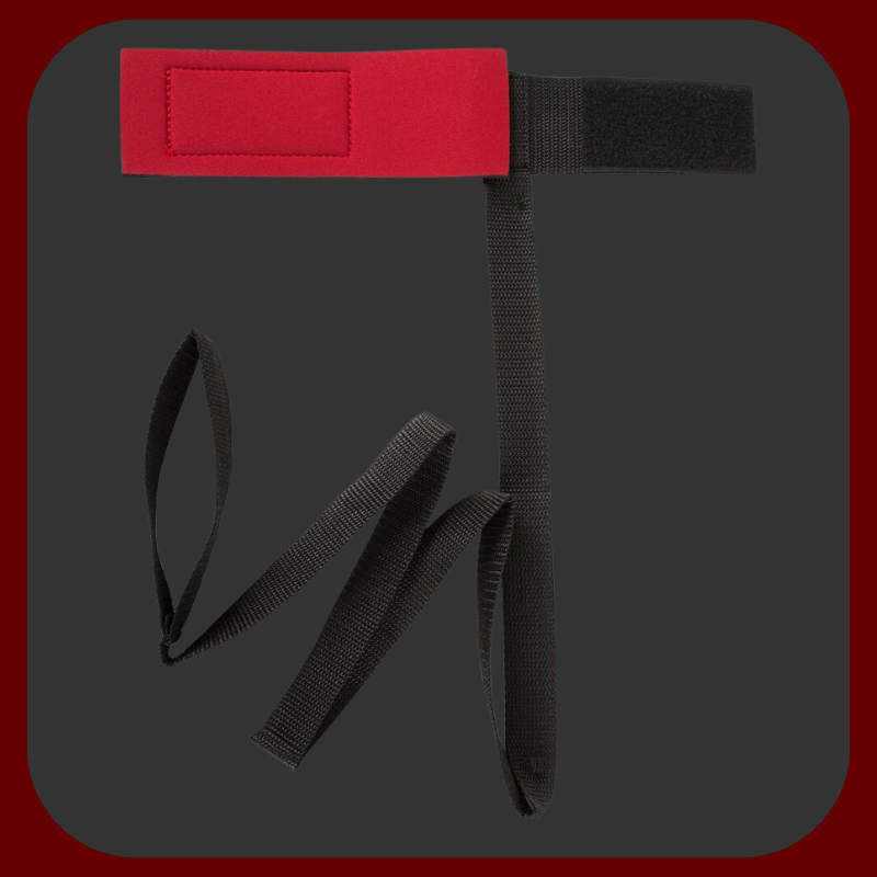 Sada popruhů na svázání zápěstí a kotníků, černo-červené BDSM pouta s nastavitelným zapínáním, ideální pro bondage hry.