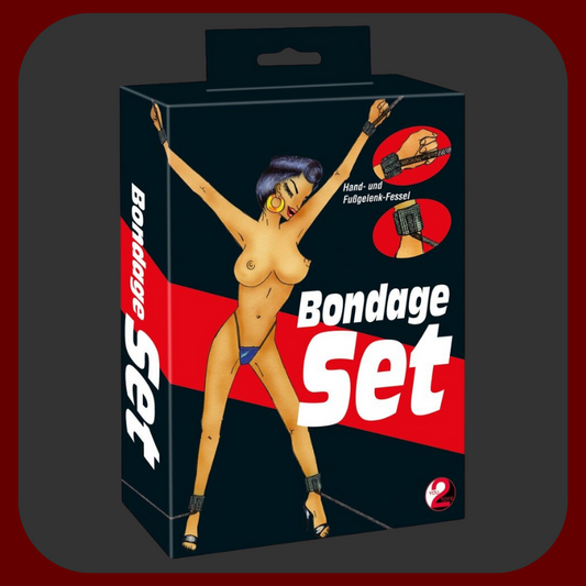 Sada popruhů na svázání zápěstí a kotníků, černo-červené BDSM pouta s nastavitelným zapínáním, ideální pro bondage hry.