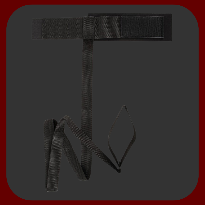 Sada popruhů na svázání zápěstí a kotníků, černo-červené BDSM pouta s nastavitelným zapínáním, ideální pro bondage hry.