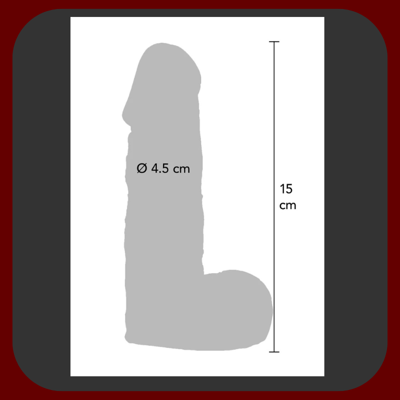  Realistické tělové dildo Princ Okouzlující s délkou 15 cm a průměrem 4,5 cm, vyrobené z měkkého a bezpečného PVC pro maximální potěšení.