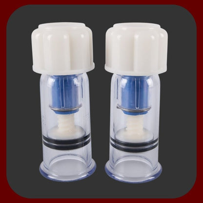 Transparentní přísavky na bradavky z ABS plastu s otočným mechanismem pro zvýšení citlivosti a intenzivnější erotické prožitky – EROSIANA