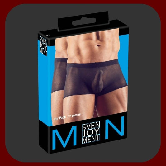 Sada dvou průsvitných erotických pánských boxerek z lehkého pružného polyamidu pro svůdný a sexy vzhled.