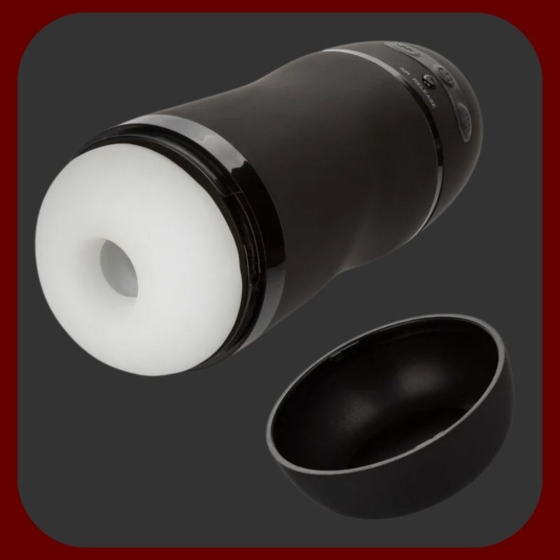 Černý vibrační masturbátor Pulsar Stroker se sacím efektem a USB dobíjením pro intenzivní mužské potěšení – EROSIANA.