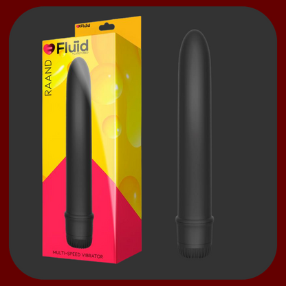 Černý vibrátor Raand Pure Pleasure s plynulým ovládáním vibrací pomocí otočného kolečka, ideální pro diskrétní každodenní potěšení.

