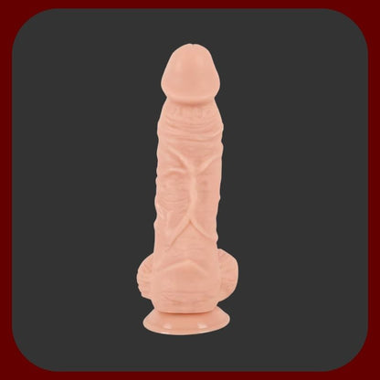 Gigantické realistické dildo Giant Skin 32 cm z měkkého sametového silikonu, tělové barvy, s pevnou přísavkou pro hands-free použití.