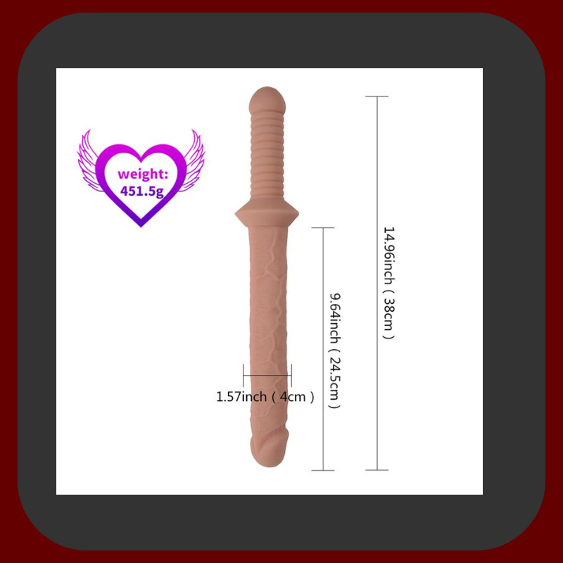 Realistické dildo ve tvaru obušku s rukojetí, 31,5 cm dlouhé, flexibilní PVC, bezpečné pro tělo.