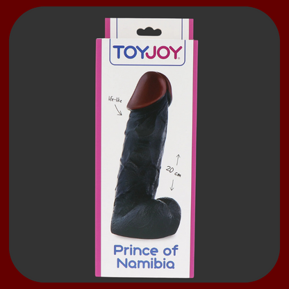 Realistické dildo "PRINCE OF NAMIBIA" XL 20 x 5,5 cm pro náročné, s výraznou žaludovou částí a realistickým materiálem.
