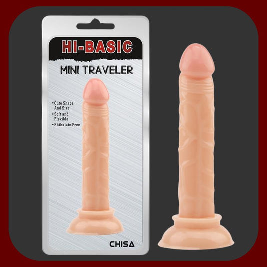 Realistické tělové dildo s pevnou přísavkou, délka 14 cm, průměr 2,5 cm, s jemným žilkováním a tvarovaným žaludem